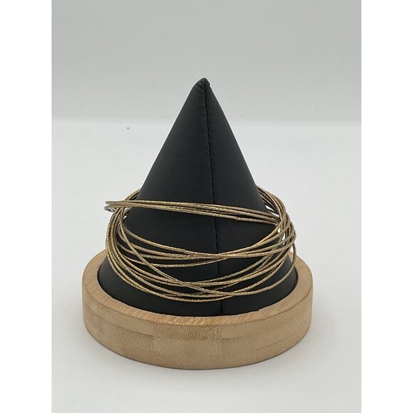 Gold-Toned Multi-Strand Wire Bangle Bracelet - Picture 2 of 4